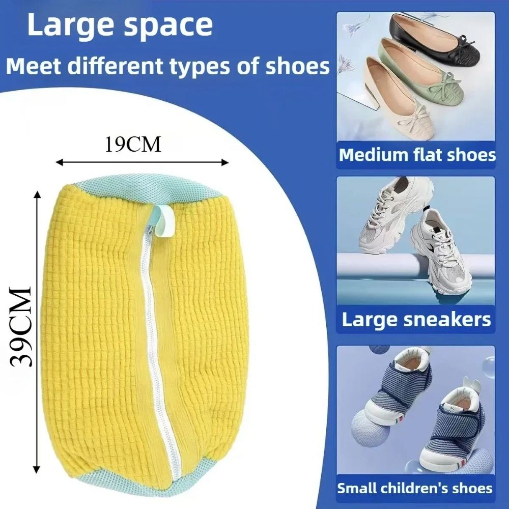 Padded shoe laundry bag for Washing Machine with Zipper Protection and Soft Cushion Net