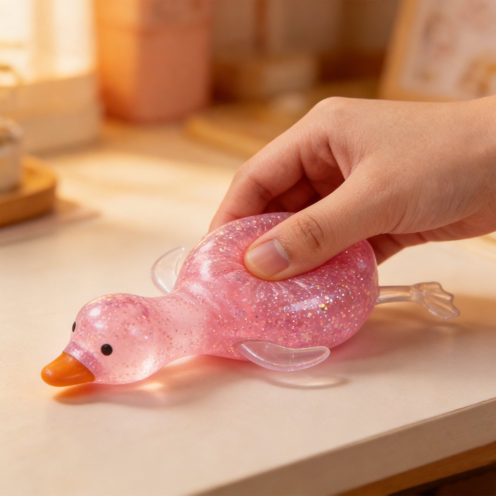Cute Squishy Duck Stress Relief Toy Soft Squeeze Fidget for Kids and Adults