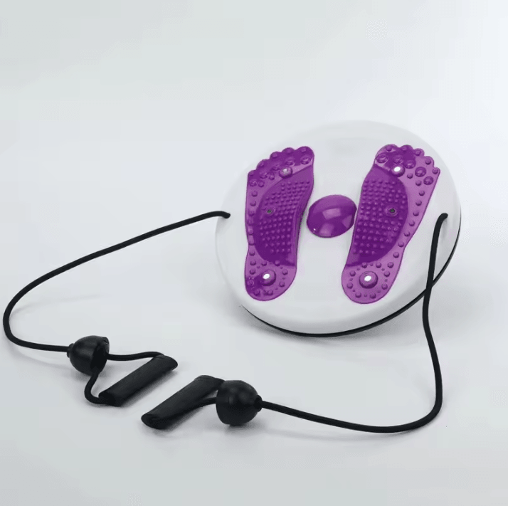 Portable Waist Twisting Disc with Foot Massage and Magnetic Tension for Fitness