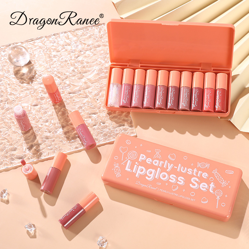 Orange Water Sample Lip Glaze Lipstick Set Moisturizing, Vibrant Lip Gloss Lip Gloss, Dye Lipstick Gift Set for Women
