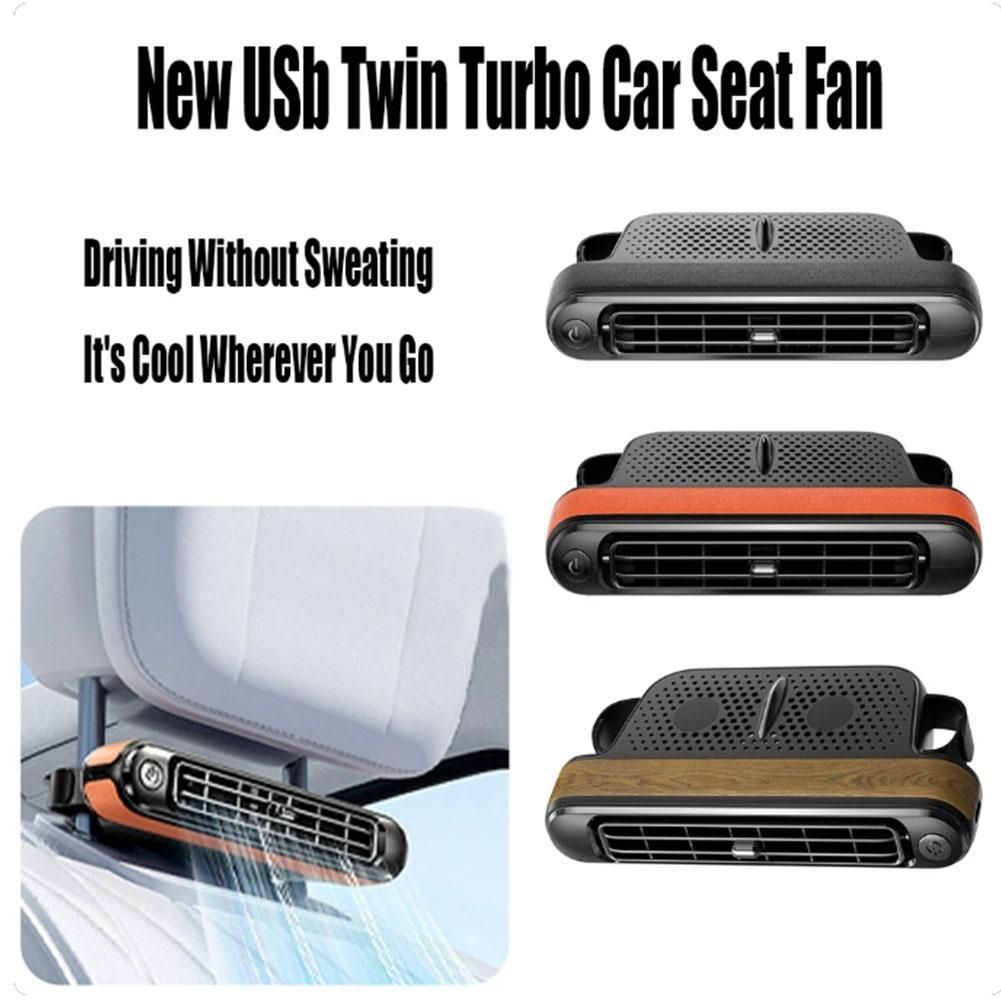 USB Car Seat Cooling Fan with 3 Speed Settings