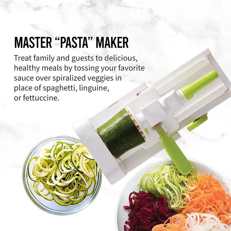 SmartPrep 5-in-1 Vegetable Spiralizer & Slicer – Foldable Veggie Pasta & Cheese Grater