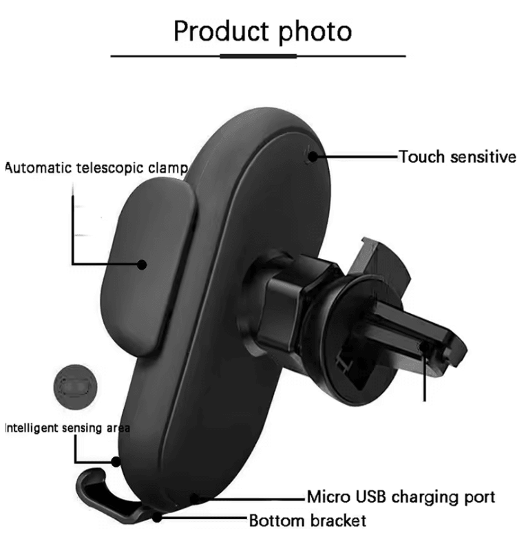 30W Fast Wireless Car Charger with Automatic Phone Mount