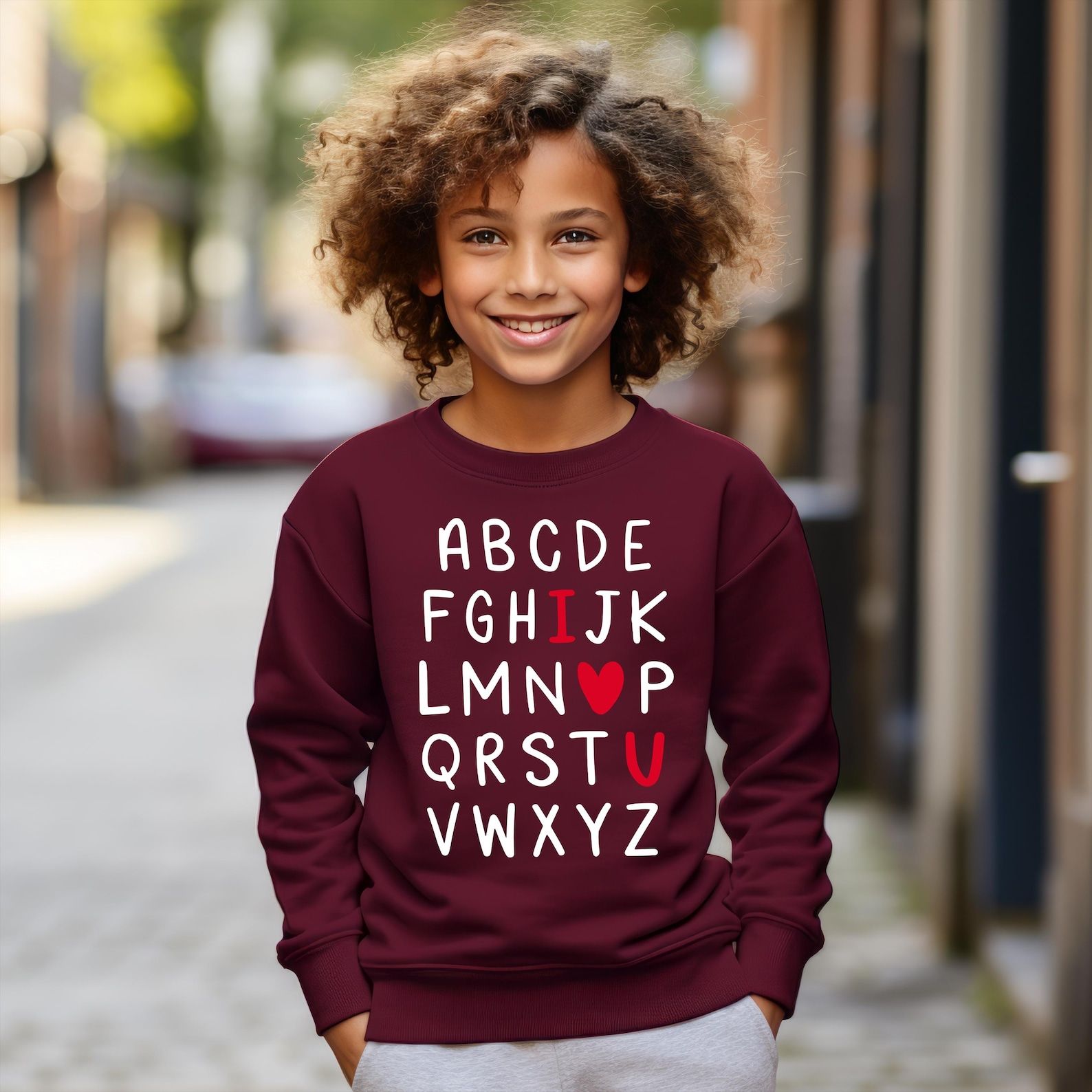 Funny I Heart You Valentines Sweatshirt | Trendy Kids Crewneck Cute Heart Pullover