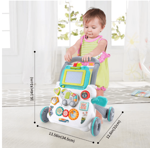 Baby Cartoon Musical Activity Walker Multifunction Learning Walker with Drawing Board