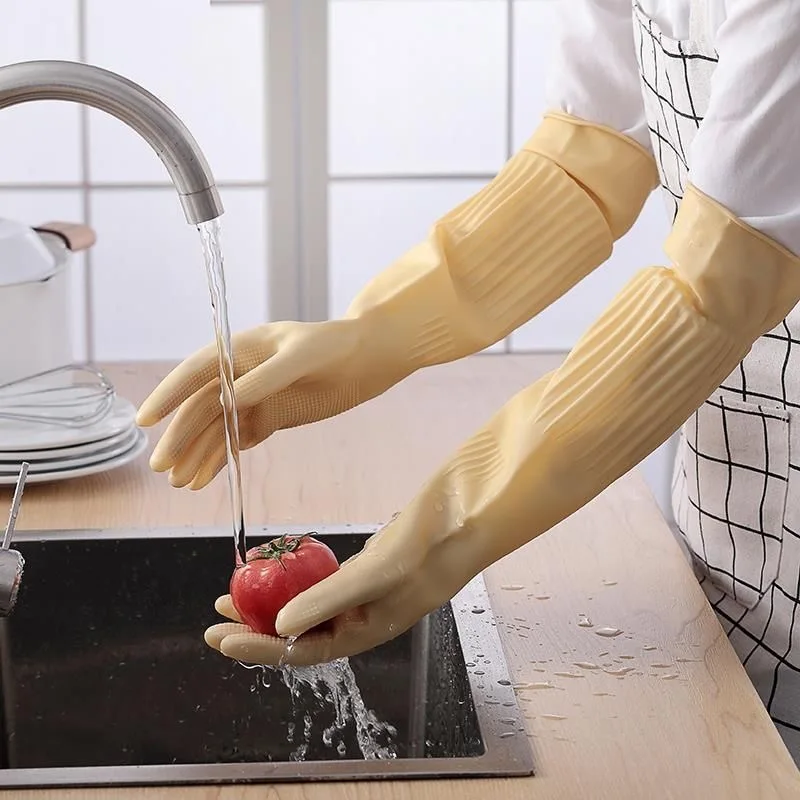 Multipurpose Reusable Rubber Dishwashing Gloves, Non-Slip for Kitchen, Car Cleaning, Gardening, Household Use