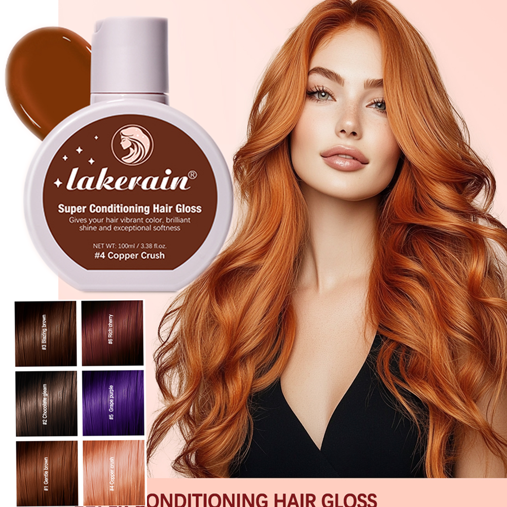 Hair Glaze Super Gloss, Color Conditioning Gloss Rinse Out Semi-Permanent Hair Gloss, Boosts Color, Adds Shine