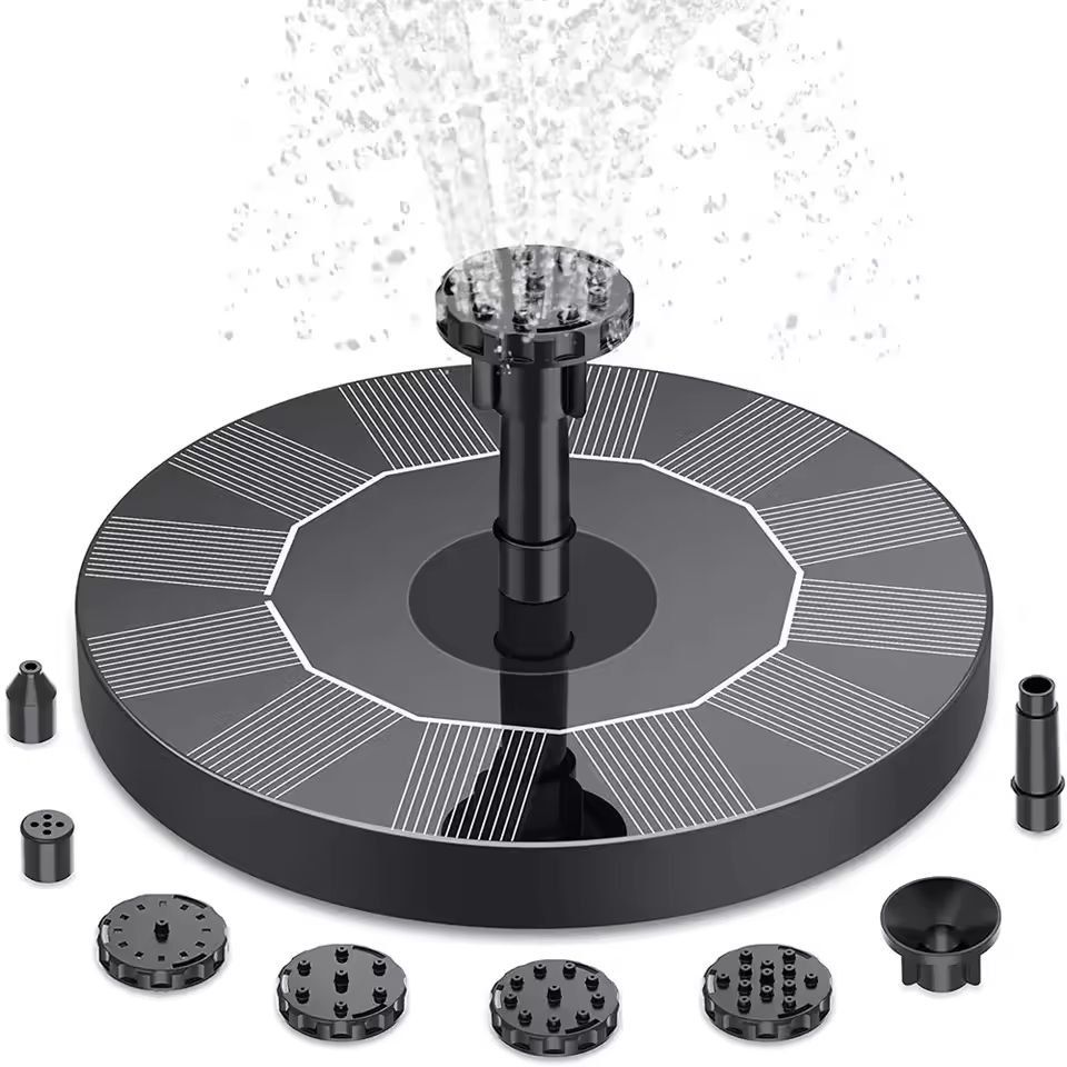 GardenFlow Solar Floating Fountain Pump – 13/16/18 cm Bird Bath & Garden Water Feature Kit