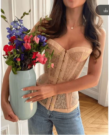 2025 Lace Backless Tank Top Slash Neck Single Breasted Vest