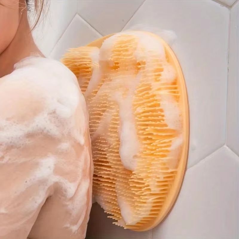 Silicone Foot Scrubber Mat Wall Mounted Shower Back and Foot Massage Cleaner