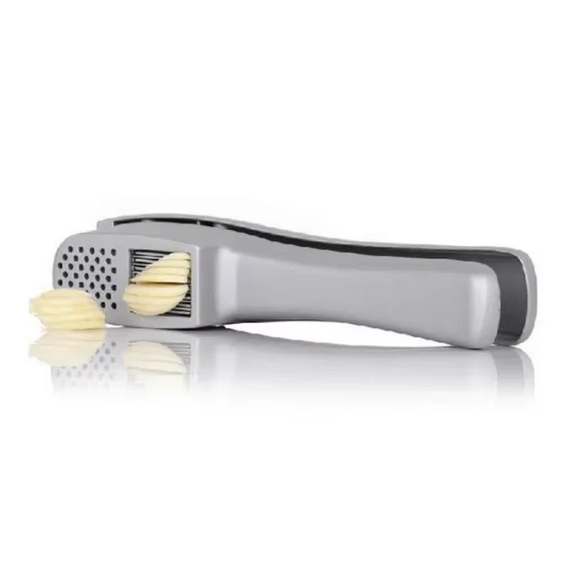 Dual-Action Zinc Alloy Garlic Press & Slicer – 2-in-1 Manual Kitchen Gadget