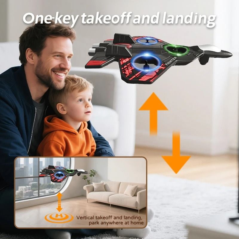 L101 RC Foam Airplane 2.4G Remote Control Fighter Jet with LED Lights and Stunt Flight