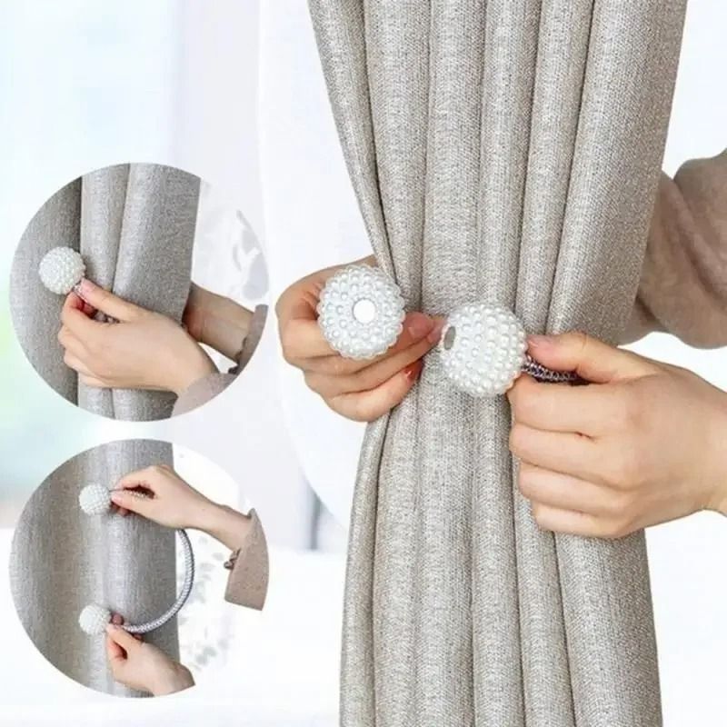 Pearl Magnetic Curtain Clip Tie Back Holder for Home Curtain Decor