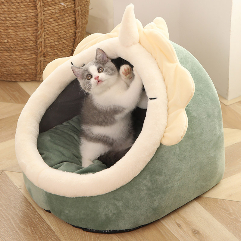 Cartoon Pet Bed, Deep Sleep Cat Cave, Removable Foldable Washable Bed, Small Dog Mat Sleeping Bag