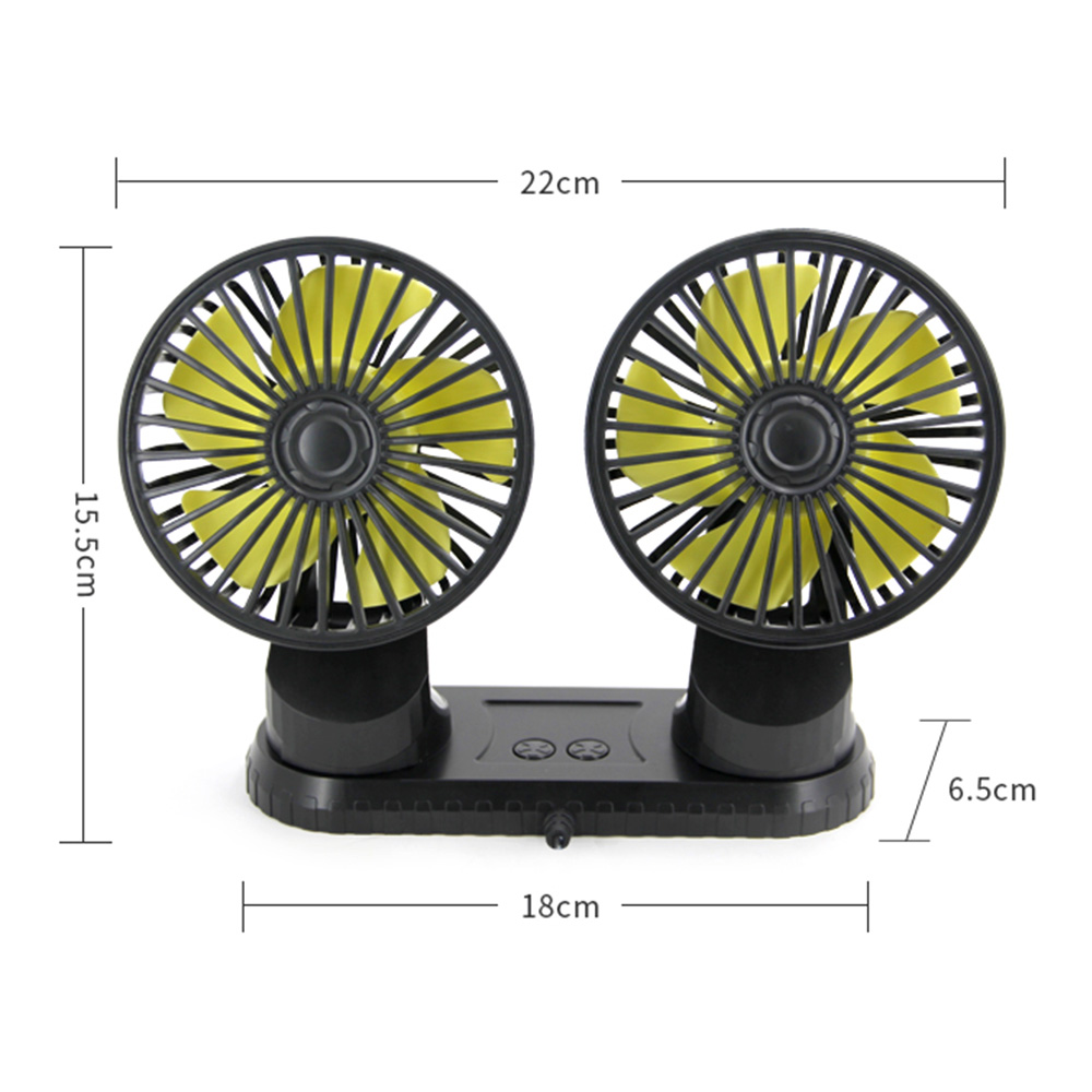 360 Degree Rotatable Car Cooling Dual Fan