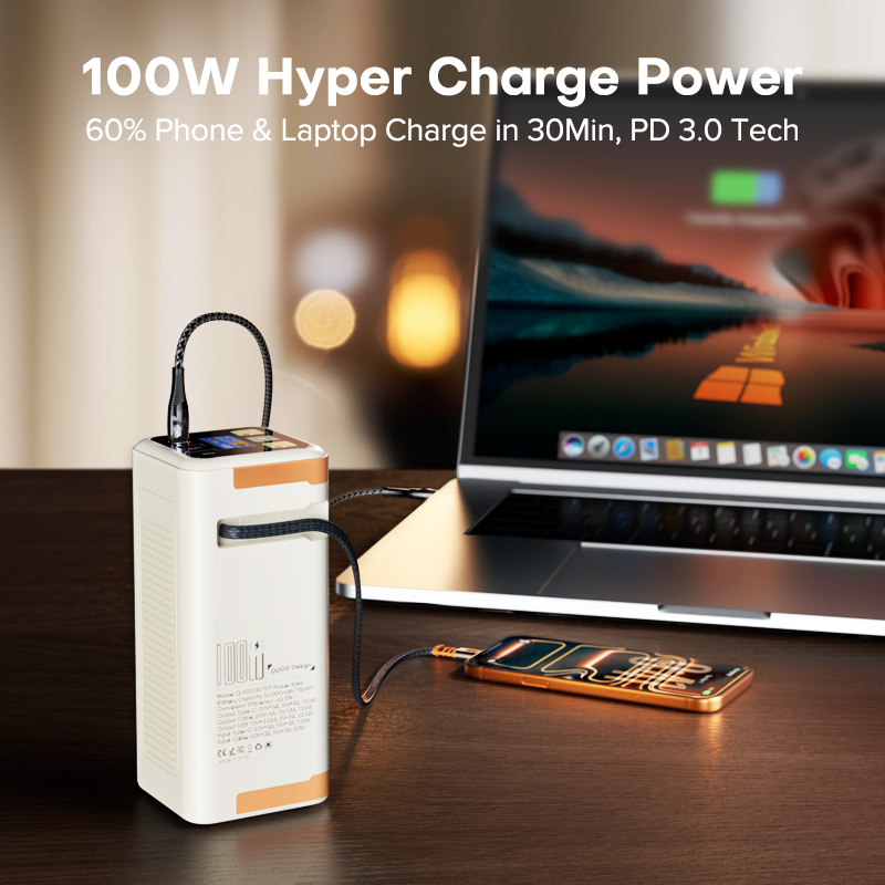 Portable Power Bank, PD Fast Charging Power Station, Large Battery Capacity Backup Charger