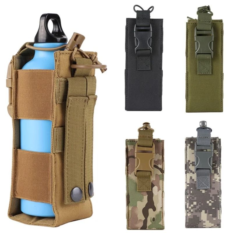 Tactical MOLLE Water Bottle Holster Pouch for Outdoor Hiking and Camping