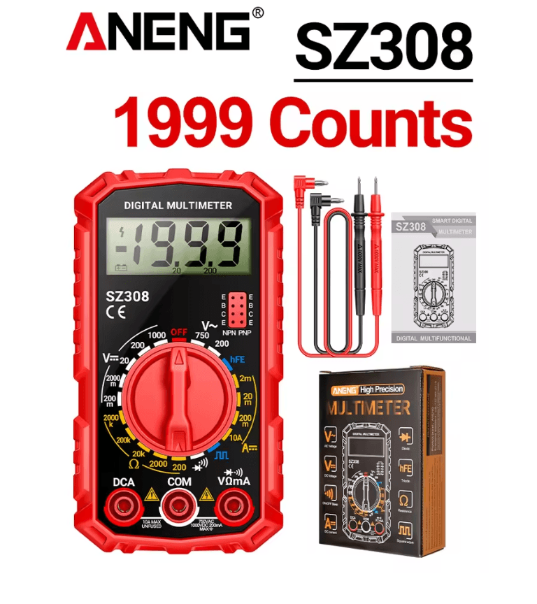 ANENG SZ308 Digital Multimeter with Square Wave and HFE Testing