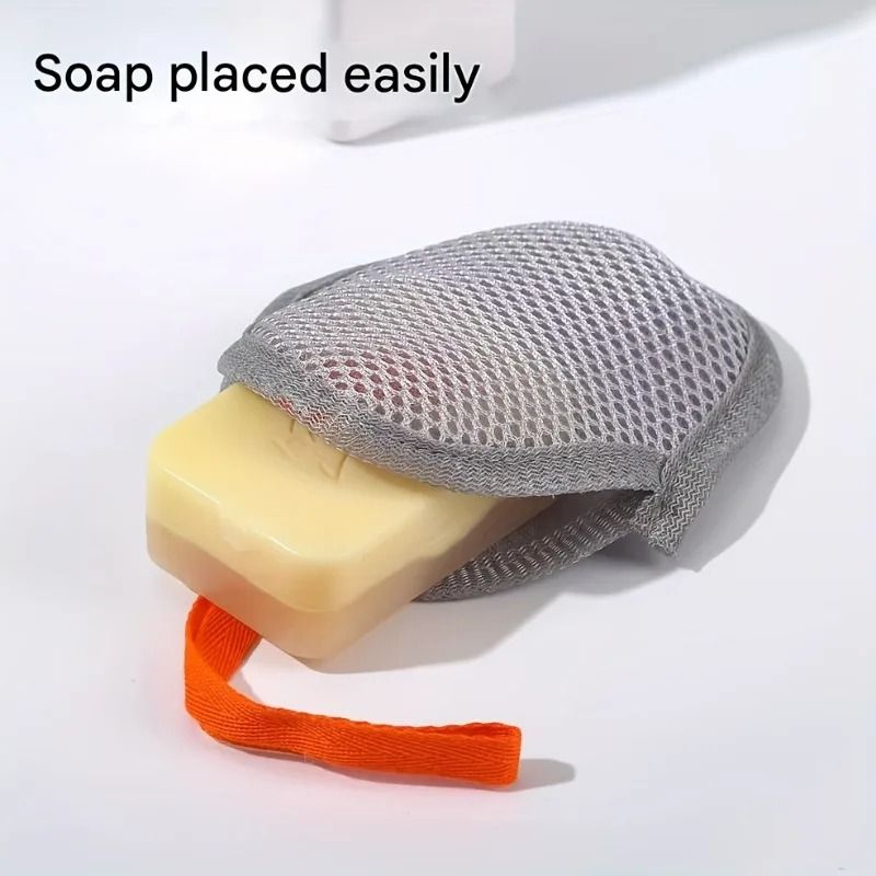 Soap Foaming Net Exfoliating Soap Saver Pouch Mesh Soap Bag with Drawstring
