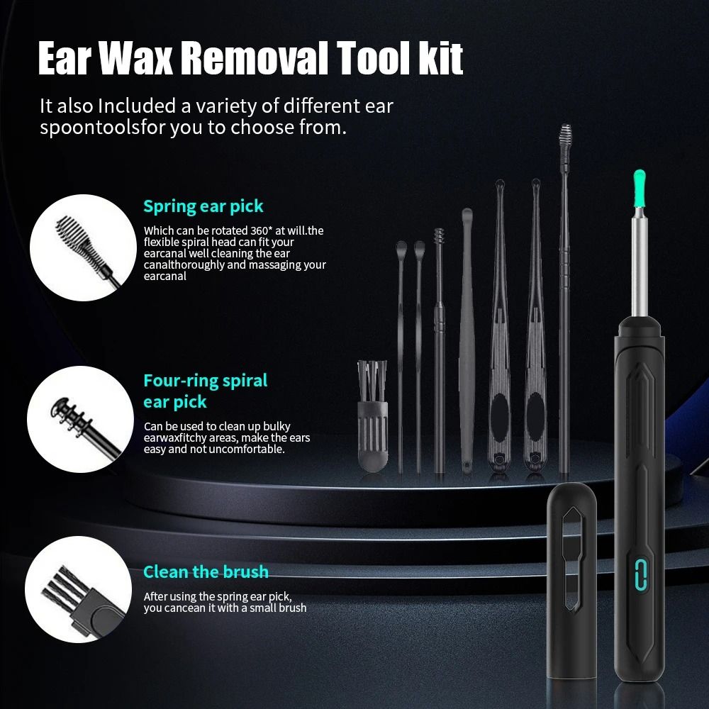 HD Ear Cleaner with Camera Otoscope Ear Cleaning Kit USB C Rechargeable Wax Removal Tool