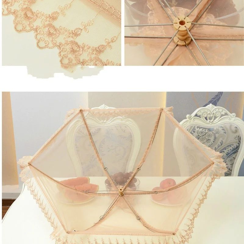 Umbrella-Style Food Cover – Lace Mesh Fly Protection Table Cover