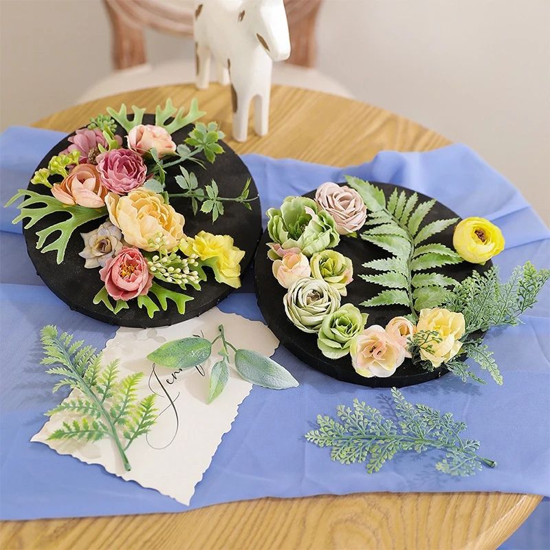 10 pcs Artificial Green Leaf Stems – Faux Foliage for Wedding, DIY Crafts & Home Decor