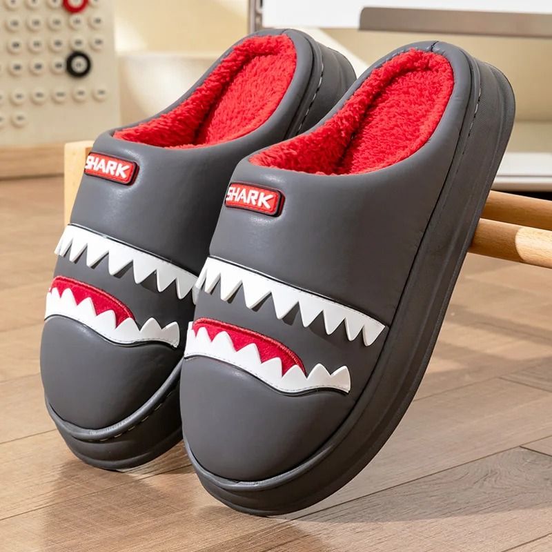 Cute Slippers for Men Embroidered Cushion Platform Indoor House Shoes