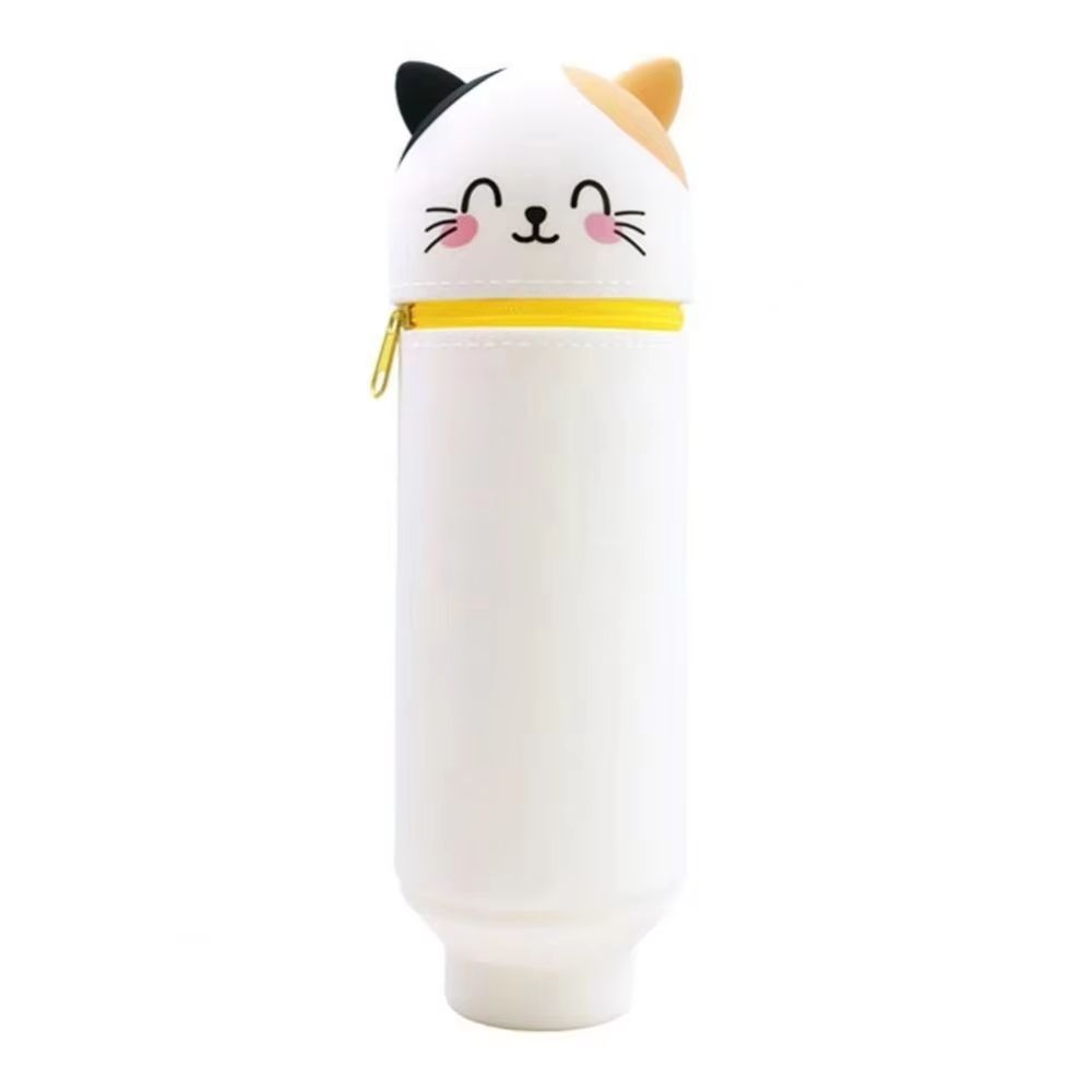 Silicone Cartoon Animal Pencil Case Foldable Pen Pouch with Zipper