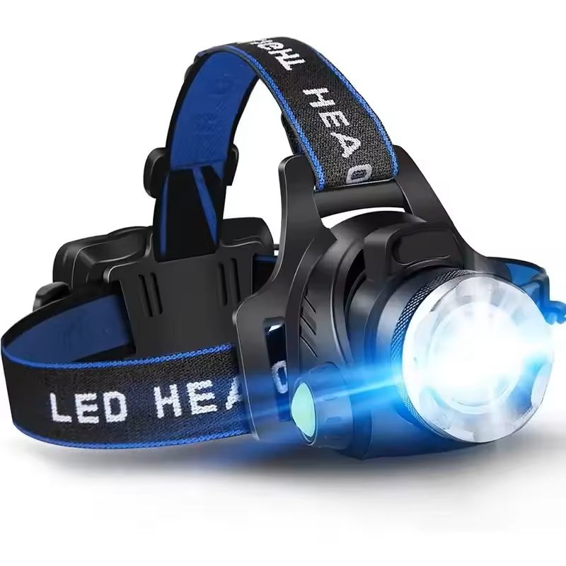 Rechargeable Zoomable LED Headlamp – Waterproof High-Lumen Outdoor Head Torch for Work or Camping