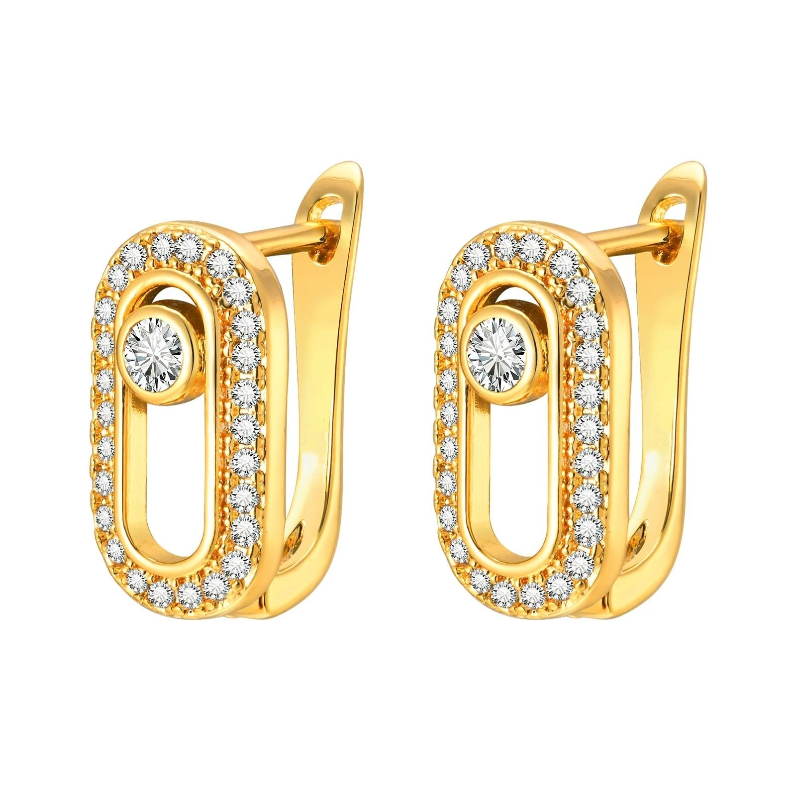 Triple Heart Cubic Zirconia Hoop Earrings