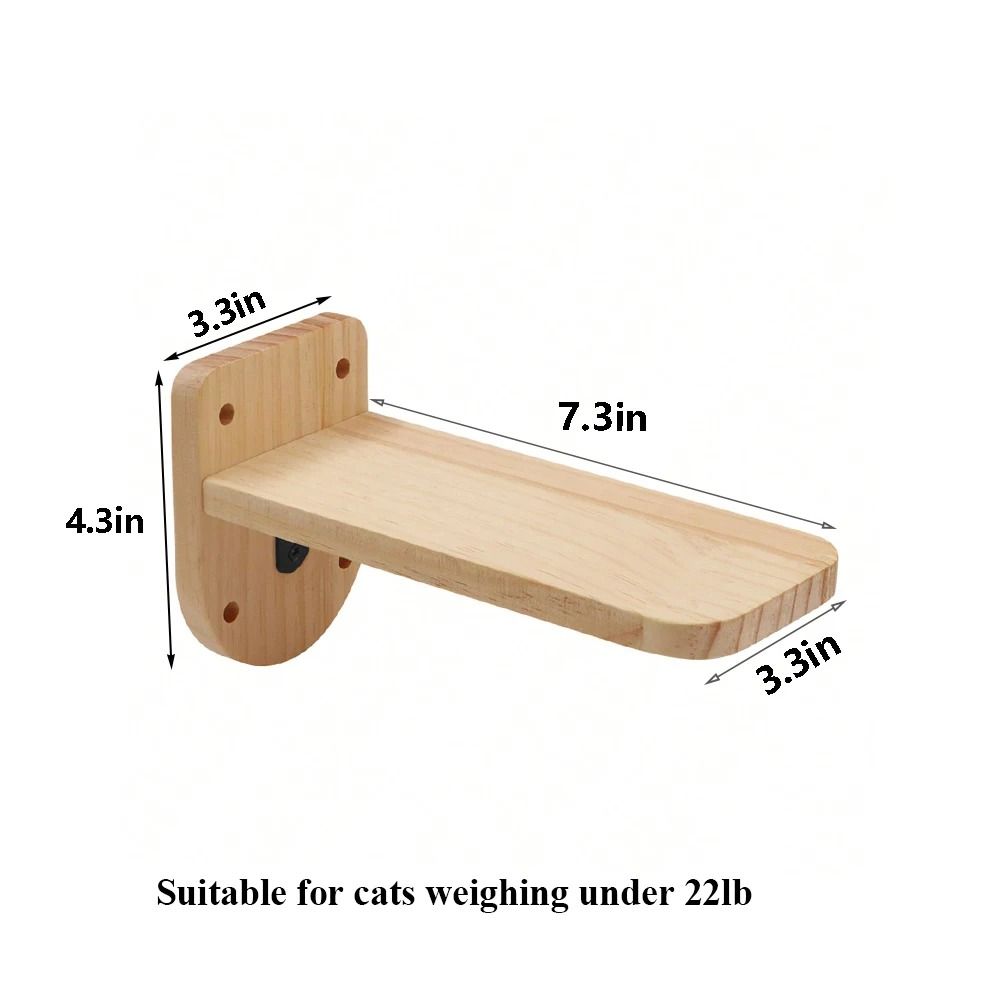 Wall Mounted Cat Climbing Shelf with Sisal Scratching Steps