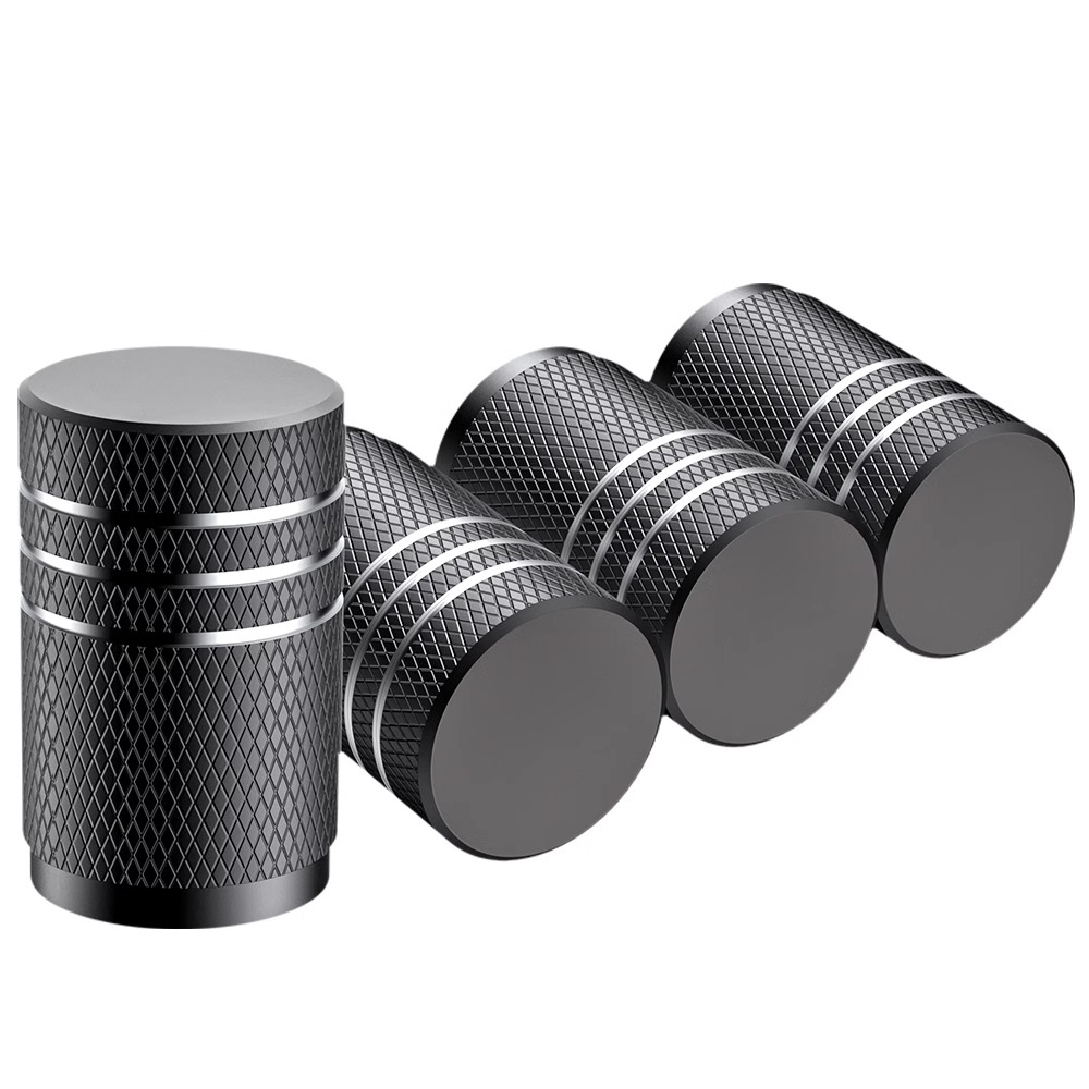 Car Tire Valve Stem Caps, Durable Knurling Design Aluminum Air Valve Caps – Universal Wheel Stem Covers