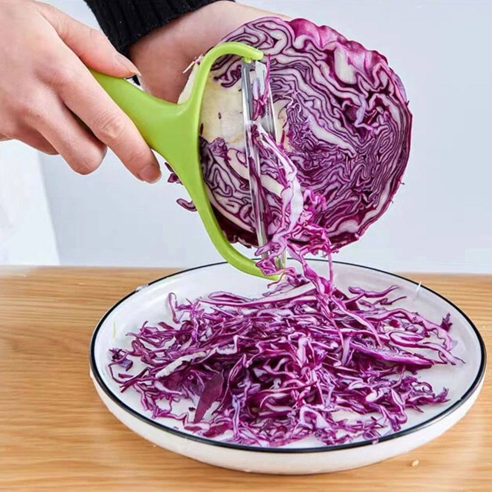 Wide-Mouth Stainless Steel Peeler – Professional Cabbage Grater & Salad Slicer