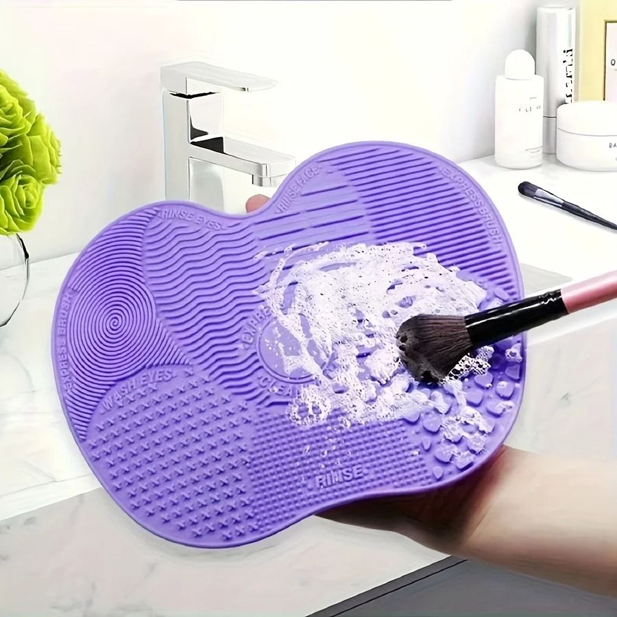 3pcs Silicone Apple-Shaped Makeup Brush Cleaner Pad