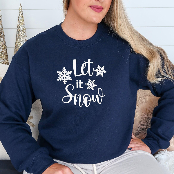Let It Snow Christmas Sweatshirt | Holiday Gift Winter Crewneck Cozy Festive Snow Graphic Pullover