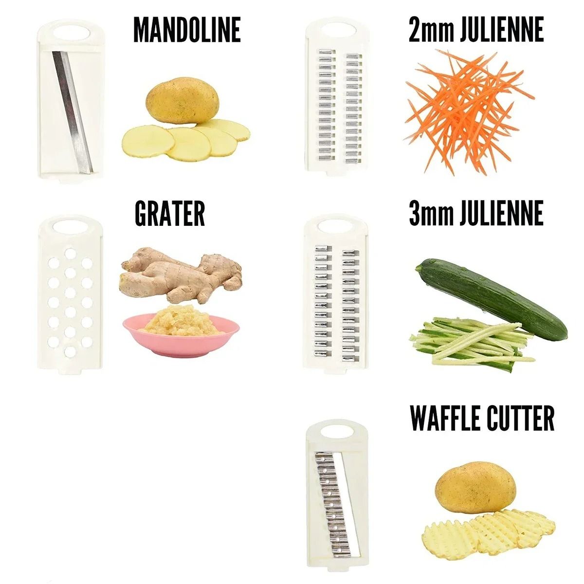5-in-1 Professional Mandoline Slicer – Multi-Blade Vegetable & Potato Cutter