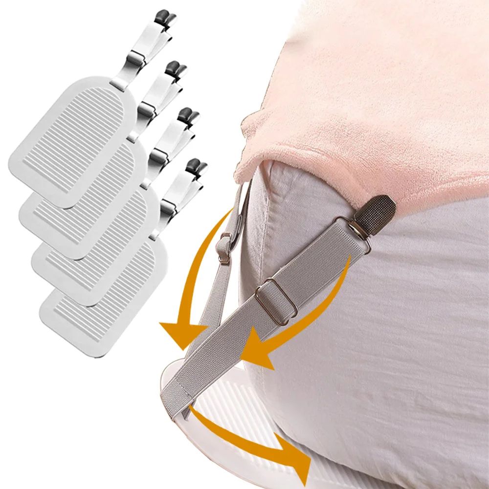 SleepTight Invisible Bed Sheet Clips - Adjustable bed sheet clips with Non-Slip Hold