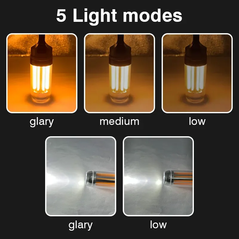 Super Bright Rechargeable LED Portable Light, Camping & Work Flashlight with 5 Modes, Waterproof Outdoor Lighting