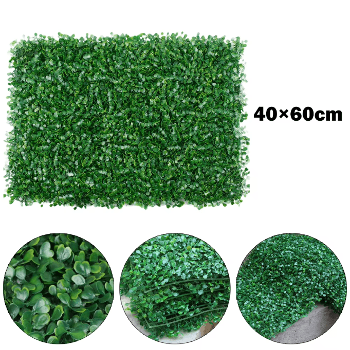 Artificial Plant Wall Panel Greenery Hedge Faux Grass Mat for Home Garden Fence Decor