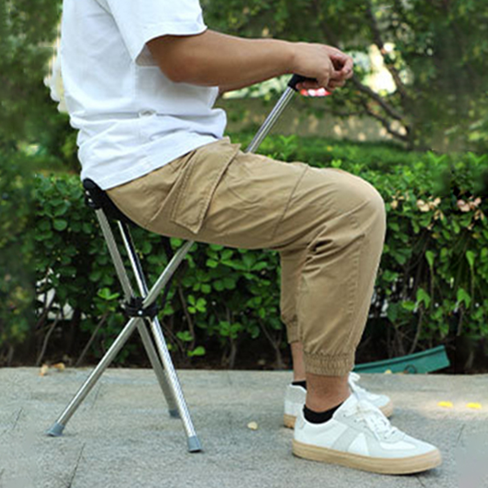 Lightweight Folding Cane with Seat Portable Walking Support for Seniors and Travel
