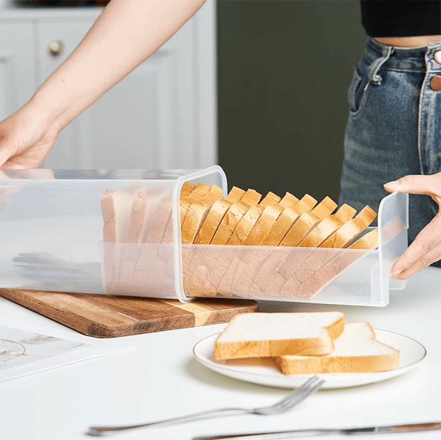Clear Airtight Bread Box with Lid for Homemade Loaf and Sandwich Storage
