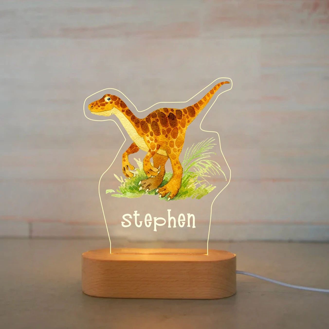 Personalized Kids Night Light Custom Name Animal Acrylic Lamp