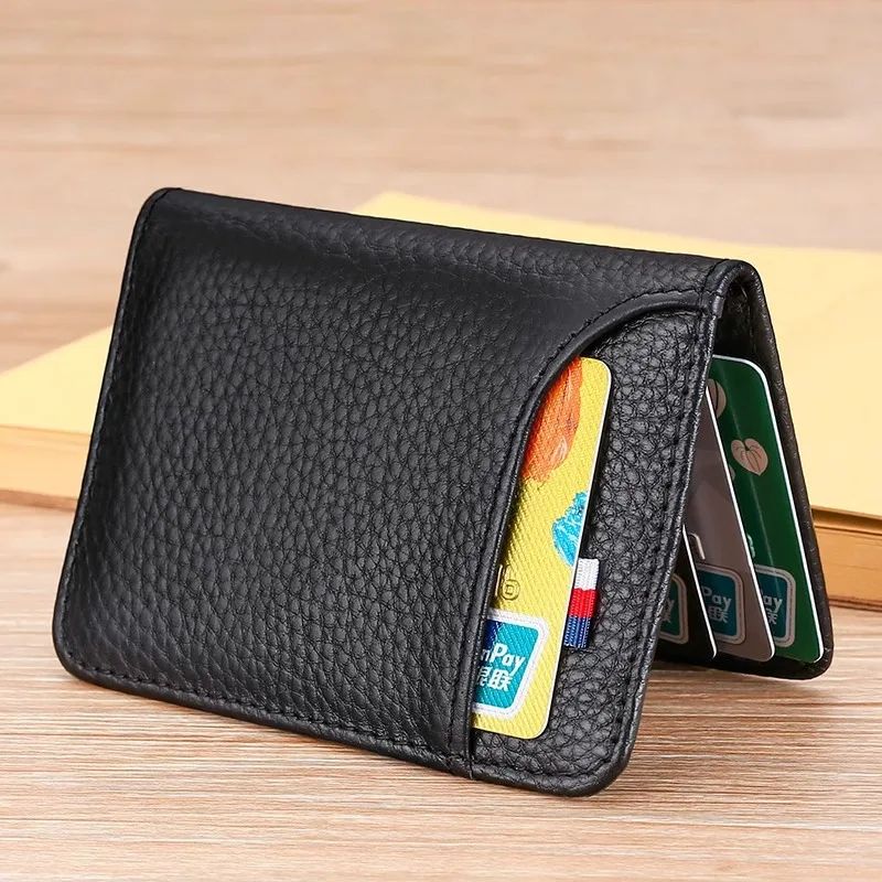 Slim Leather Card Holder for Men – Ultra-Thin Minimalist Wallet & Business Card Case
