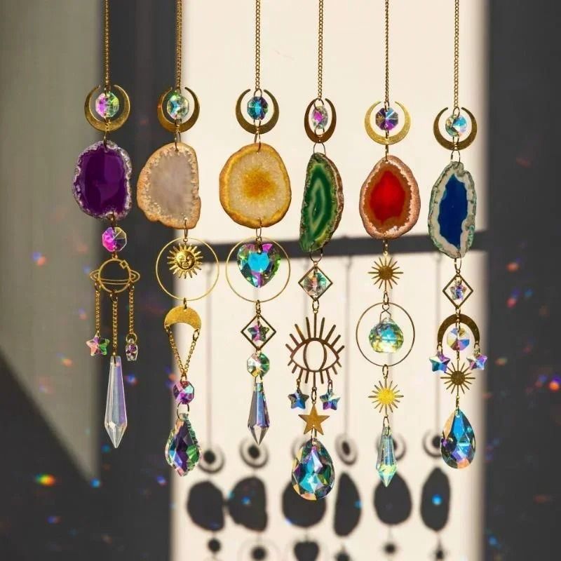 Sun and Moon Crystal Prism Suncatcher