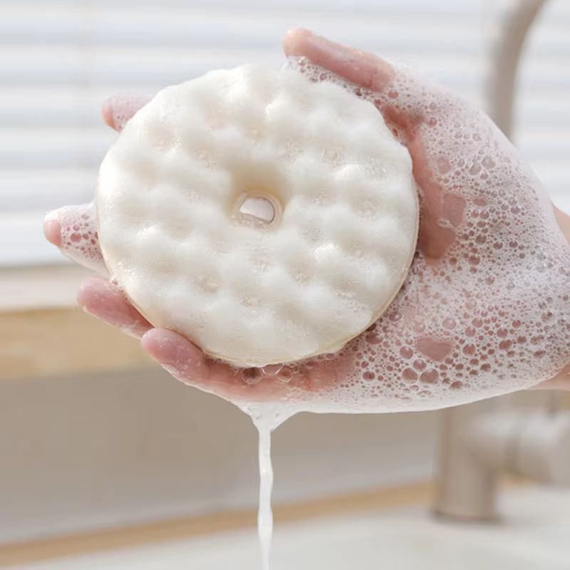 Double-Sided Suction Cup Dishwashing Sponge Brush for Efficient Kitchen Cleaning