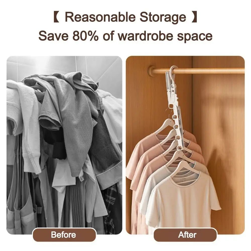 Foldable Travel Clothes Drying Rack with Adjustable Hooks
