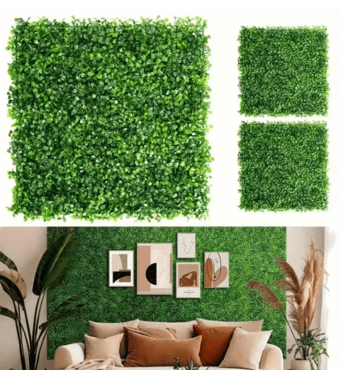 Artificial Grass Wall Panels hBoxwood Hedge Greenery Backdrop 10pcs Decorative Set