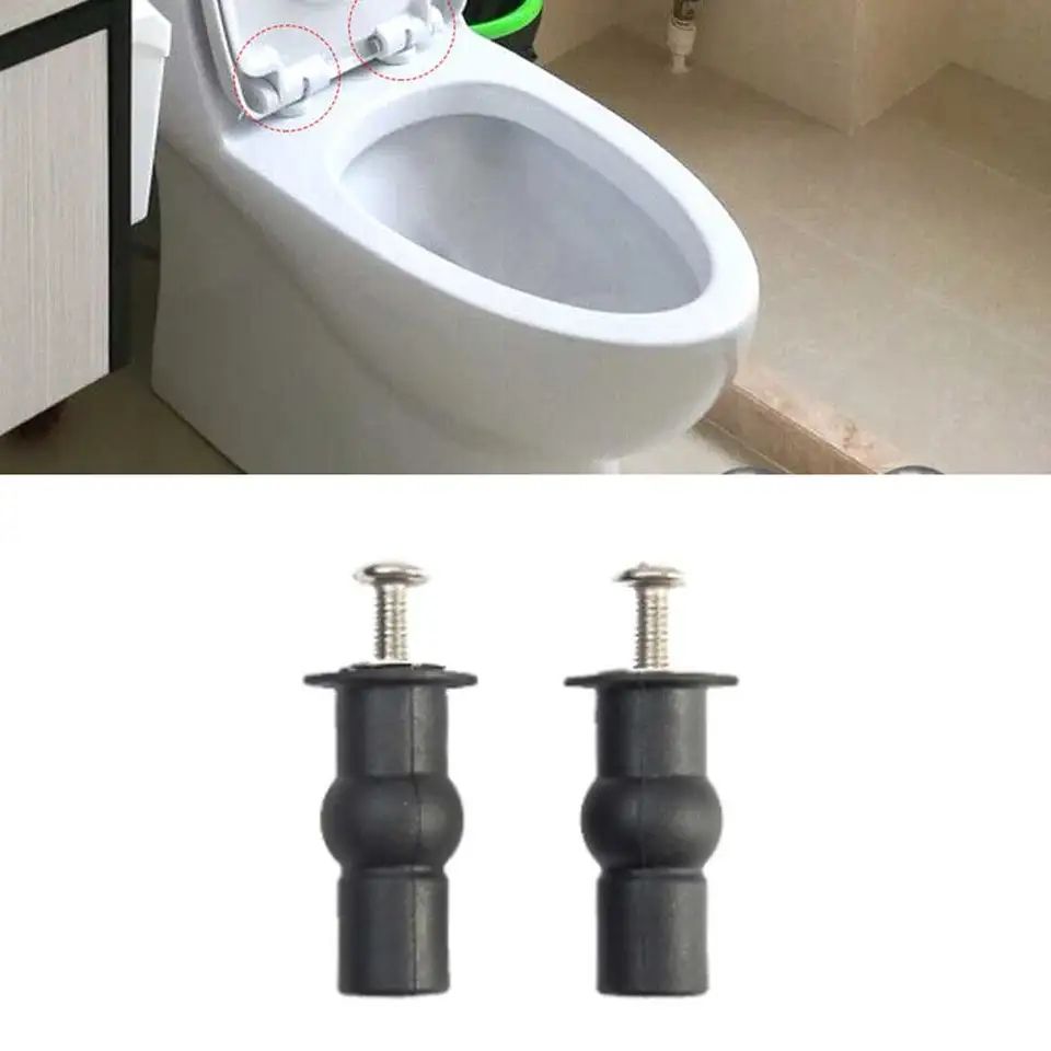2 Pcs Toilet Seat Fixing Kit – Top Fix Expansion Screws with Rubber Well Nuts for Secure Hinge Installation