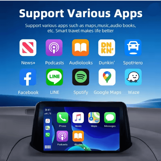 Wireless CarPlay and Android Auto Mini Smart Box with RGB Lighting