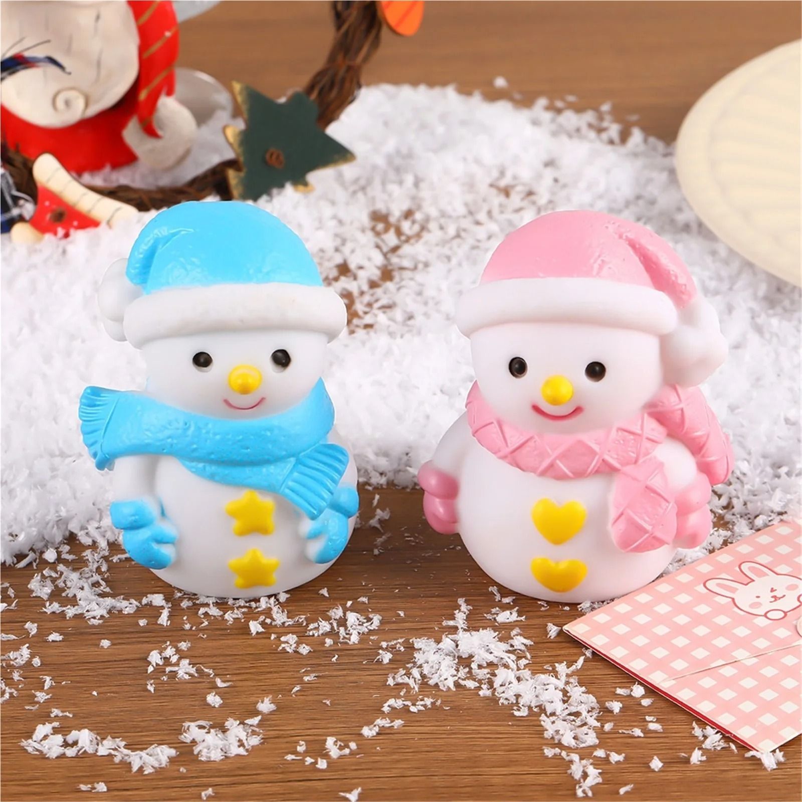 Cute Snowman Silicone Light Soft Night Light LED Bedside Lamp Ambient Light for Bedroom Christmas Gift